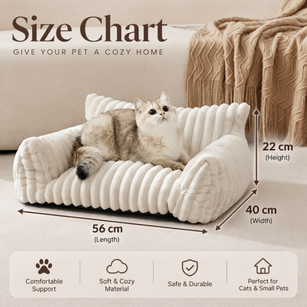 Cozy Corduroy Cat Sofa Bed